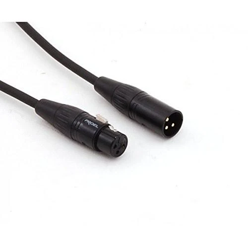 Proel CHL250LU05 Cavo Cannon XLR 3P M Cannon XLR 3P F 0,5mt con 4 Ruote Pieno Gomma