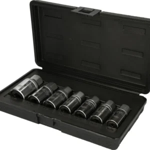 Set di estrattori per prigionieri KS Tools 7 pezzi 152.1101 con 4 Ruote Pieno Gomma