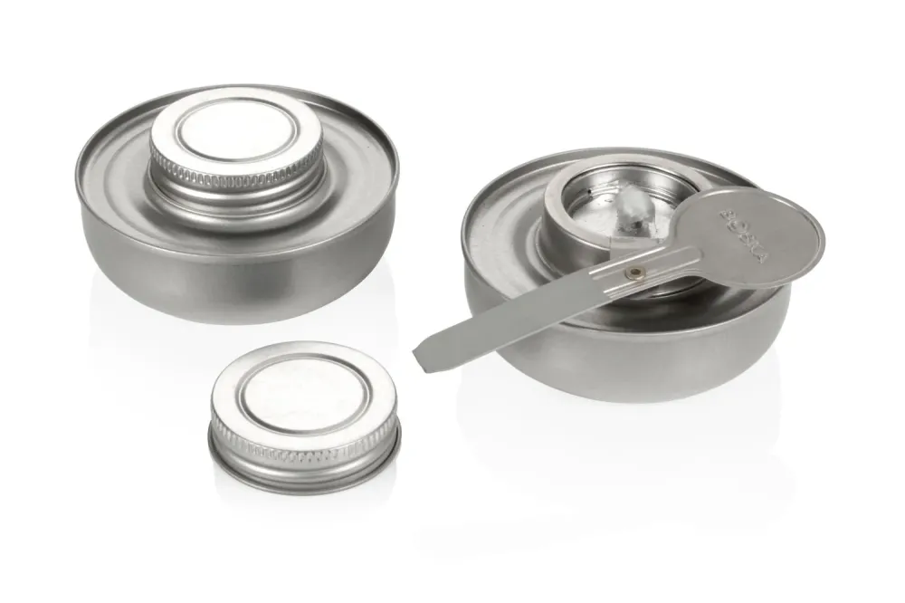 Bruciatore per fonduta sicuro acciaio inossidabile argento, set da 2, 182x90x49mm