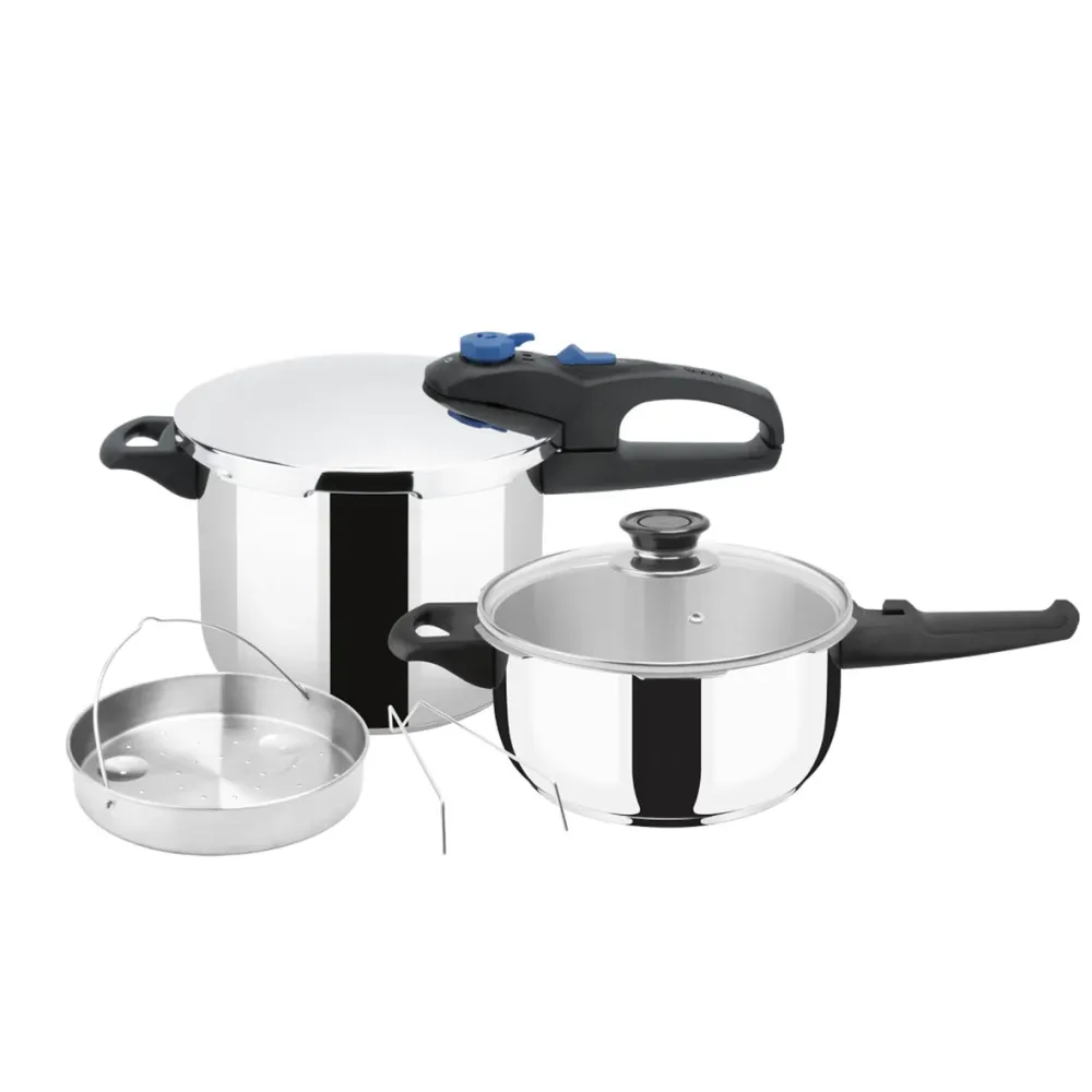 SOGO - OLL-SS-25125 - Set di 2 pentole pressione - inox - 4 e 6 L.