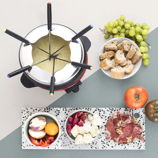 Ⓜ️🔵🔵🔵 H.Koenig ALP1800 - [📦🚨Spedizione immediata!🚚💨] Macchina per fonduta e bourguignonne CON SET di 6 FORCHETTE INCLUSE,...