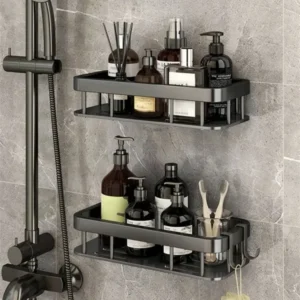 Estante De Baño Sin Taladro, Estante De Almacenamiento Montado En La Pared, Organizador De Gel De Ducha Y Cosméticos