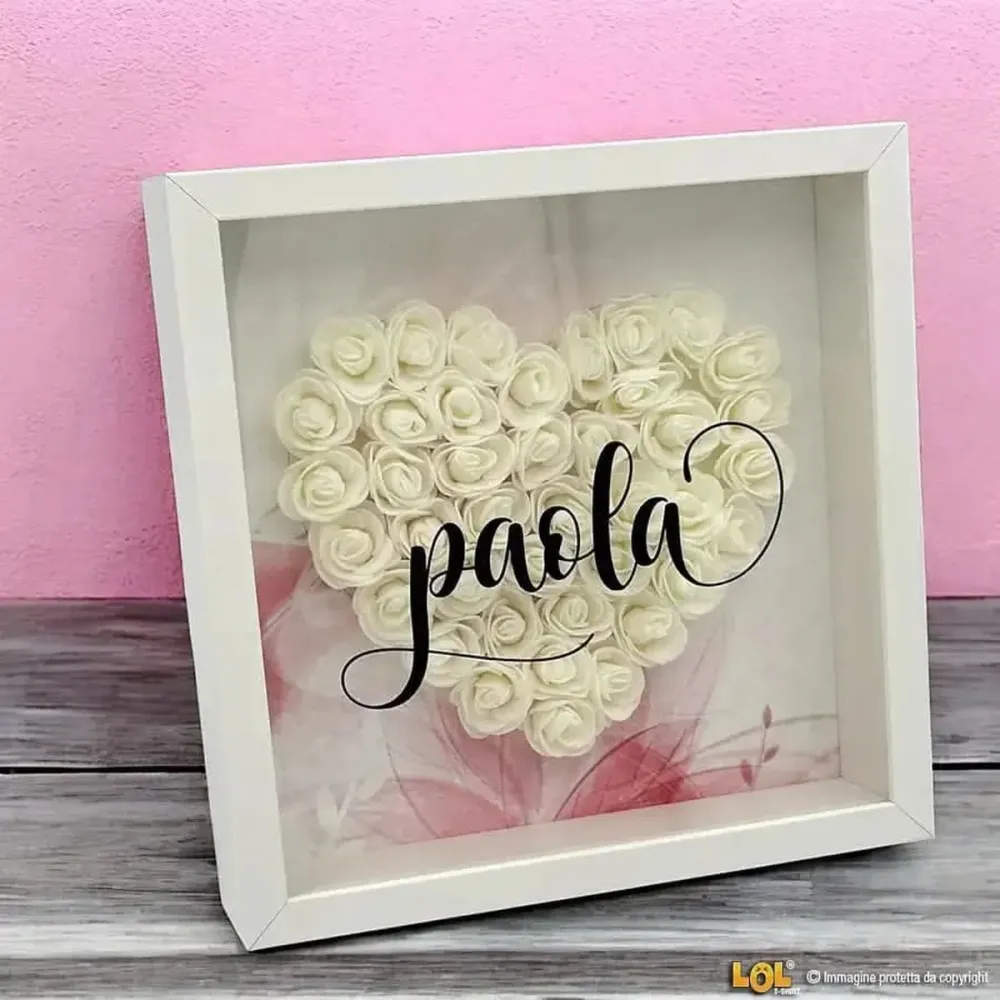 Shadow Box Nome - Idea Regalo San Valentino, Mamma, Fidanzata, Nonna, Zia