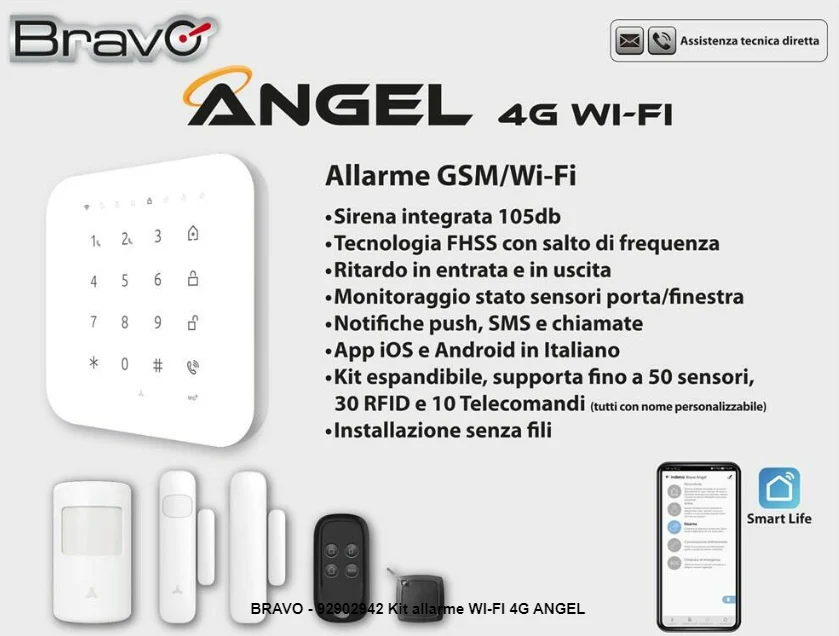 SISTEMA DI ALLARME ANGEL 4G WI-FI BRAVO 92902942