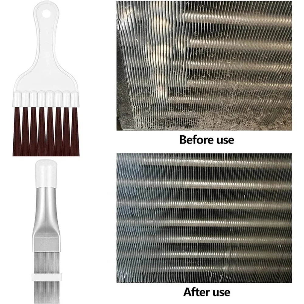 3 pezzi Kit di pulizia per condizionatore d'aria/Spazzola per pulizia alette/Strumento per pulizia radiatore condensatore