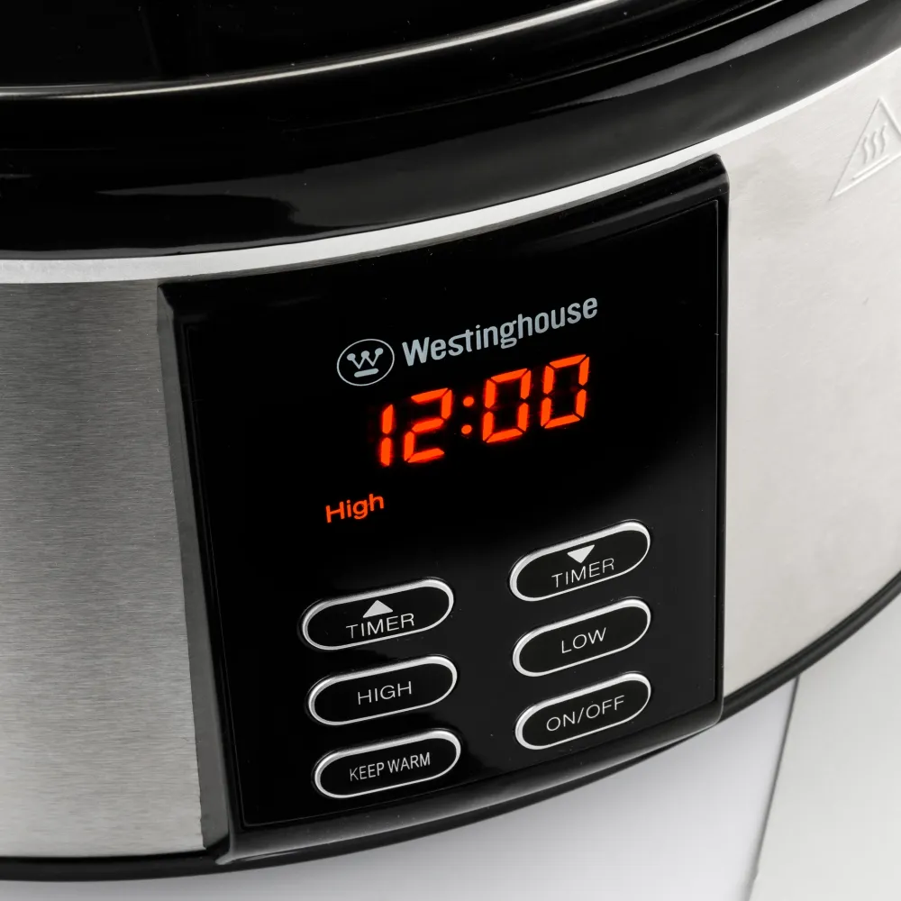 Westinghouse Slow Cooker con ciotola ceramica rimovibile da 6 litri - acciaio inox