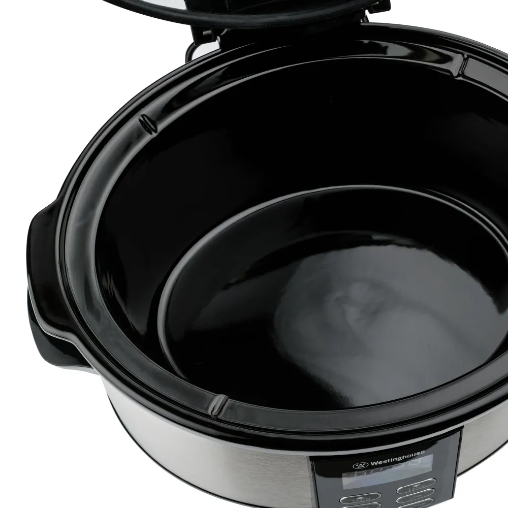 Westinghouse Slow Cooker con ciotola ceramica rimovibile da 6 litri - acciaio inox