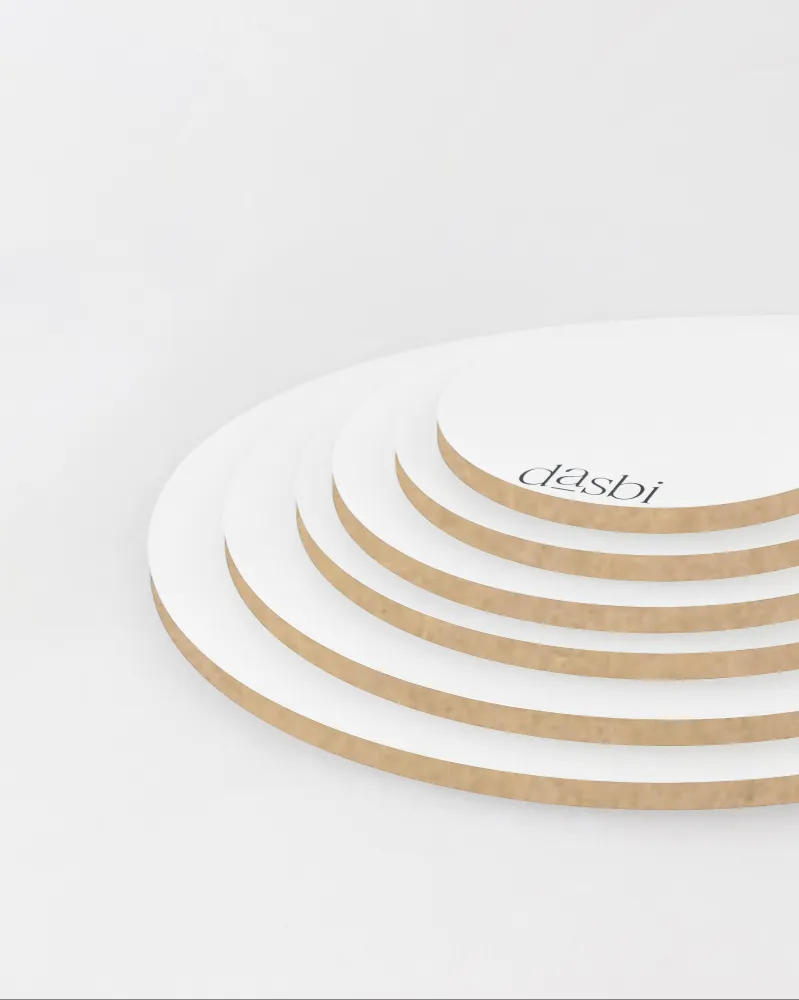 Cake board rotondo bianco 9mm – Bordo Naturale 25cm