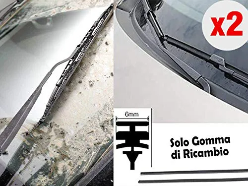 CARALL S02896 Coppia 2 Pezzi di Gommini Refill Flat 26'' 650mm Ricambio...
