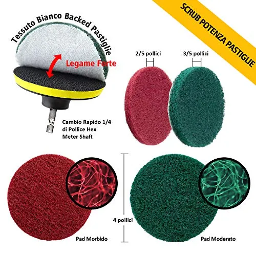 6 Pezzi Spazzola per Trapano Set di Pulizia Tutti Gli Usi Kit Perfetto...