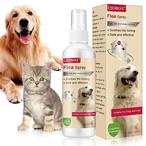 CBROSEY Spray Pulci,Antipulci Cani e Gatti,Flea Spray,Spray per la...