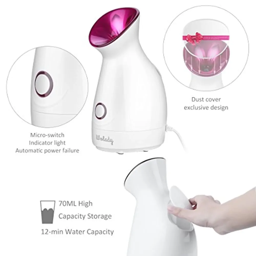 Sauna Facciale Pulizia Viso Sauna Vapore Facciale, Wolady Spa Sauna Vapore Viso Nano Ionico Atomizzatore Vapore Calda Spru...