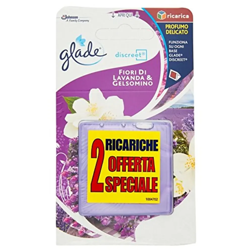 Glade Discreet Deodorante per Ambienti, Fragranza Fiori di Lavanda e Gelsomino, 8g