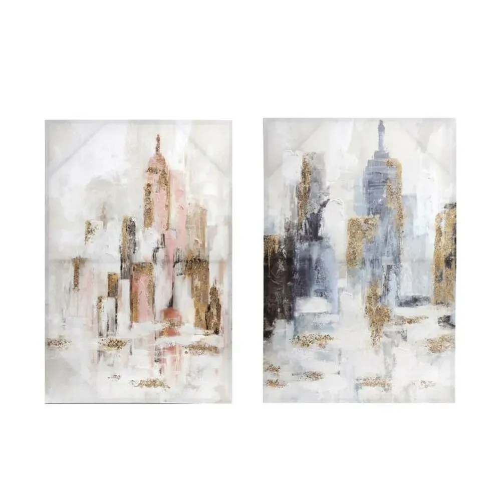 Tappeto per Ingresso Quadro DKD Home Decor Nuova York (2 Unità) (90 x 3 x 60 cm)
