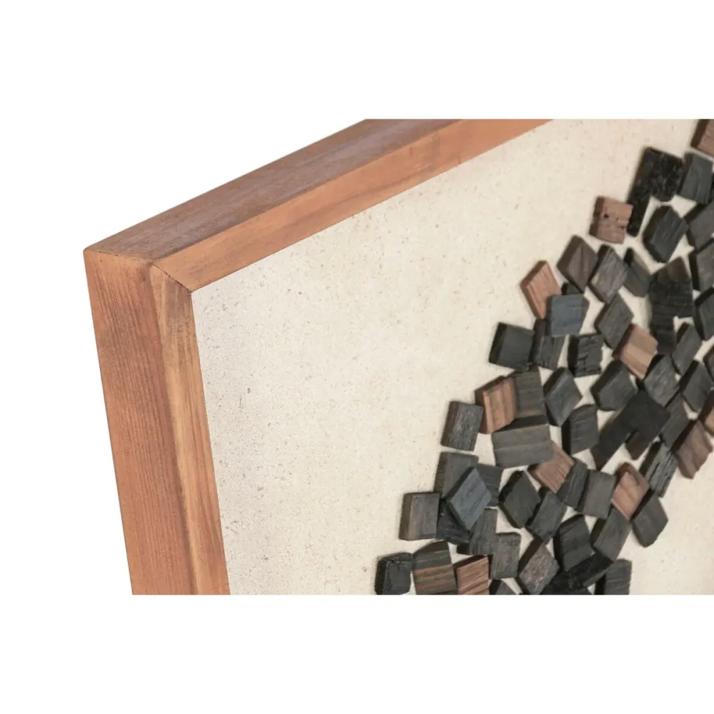 Tappeto per Ingresso Quadro Home ESPRIT Bianco Nero Cerchi Orientale 82,5 X 4 X 82,5 CM