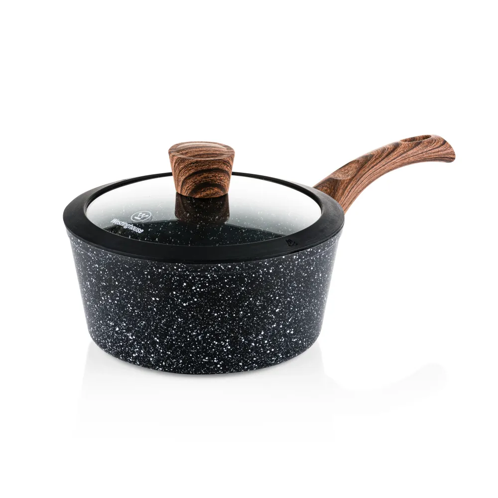 Westinghouse Padella per salse con coperchio 20 cm - Legno Marmo Nero