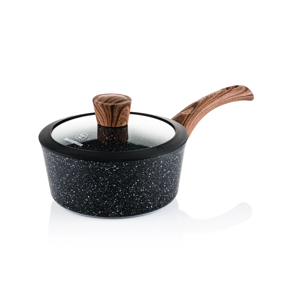 Westinghouse Padella per salse con coperchio 18 cm - Legno Marmo Nero