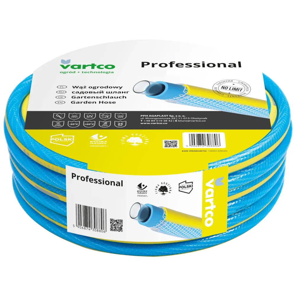 Garden Water Hose Anti Twist Elastico UV Resistant 25 Bar 3/4" 50m