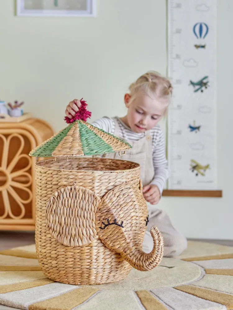 Bloomingville MINI Bobo Cestino portaoggetti Elefante con coperchio - Camera dei bambini