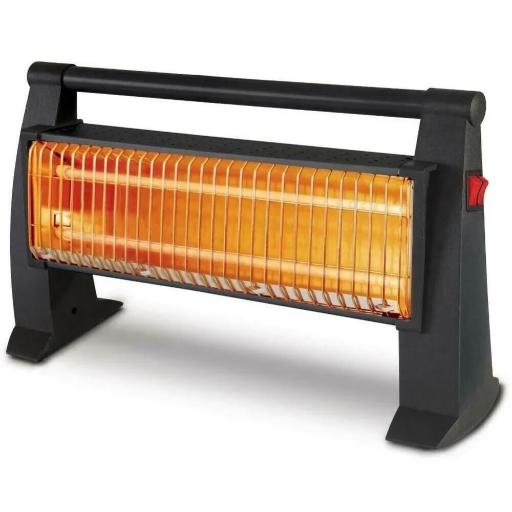 Kumtel Stufa Stufetta Quarzo Elettrica Riscaldatore Due Elemti Portatile 1200W