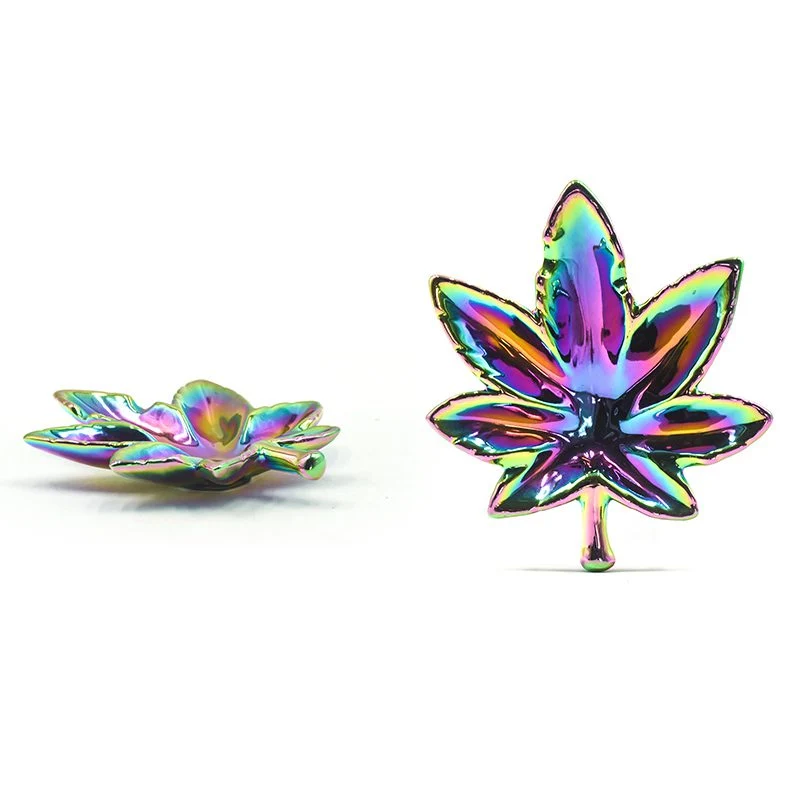 Smaltato Rainbow Leaf Design Ashtray