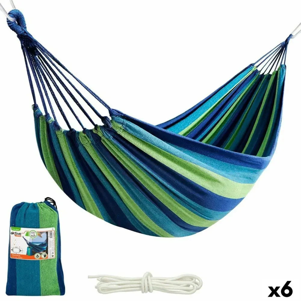 Amaca con Telaio Amaca Aktive Azzurro 200 x 0,4 x 100 cm (6 Unità)