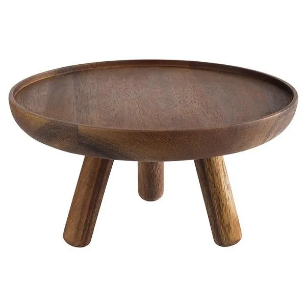 Supporto per buffet APS -ACACIA- Ø 20 cm altezza: 105 cm legno di acacia 15620 con Portaoggetti