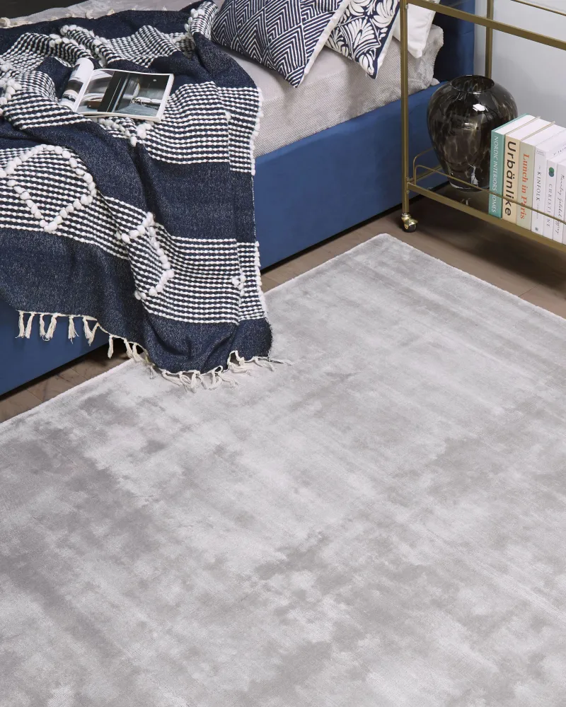 Tappeto Artigianale Viscosa Grigio Limpido 200 x 200 cm GESI II
