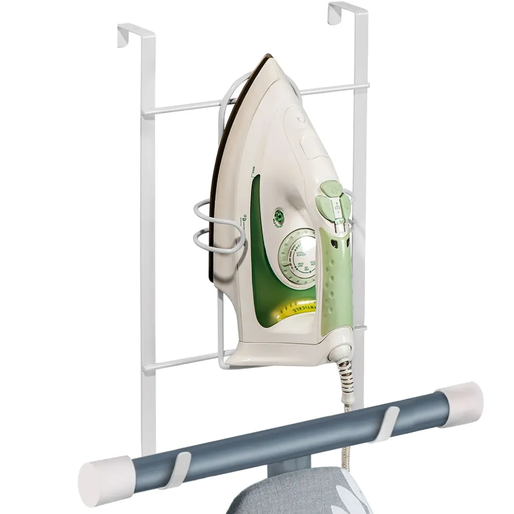 art moon Flint - Supporto per Ferro e Asse da Stiro da Attaccare Sopra la Porta Acciaio Rivestito Vinile 24.5X9.5X42.5 cm