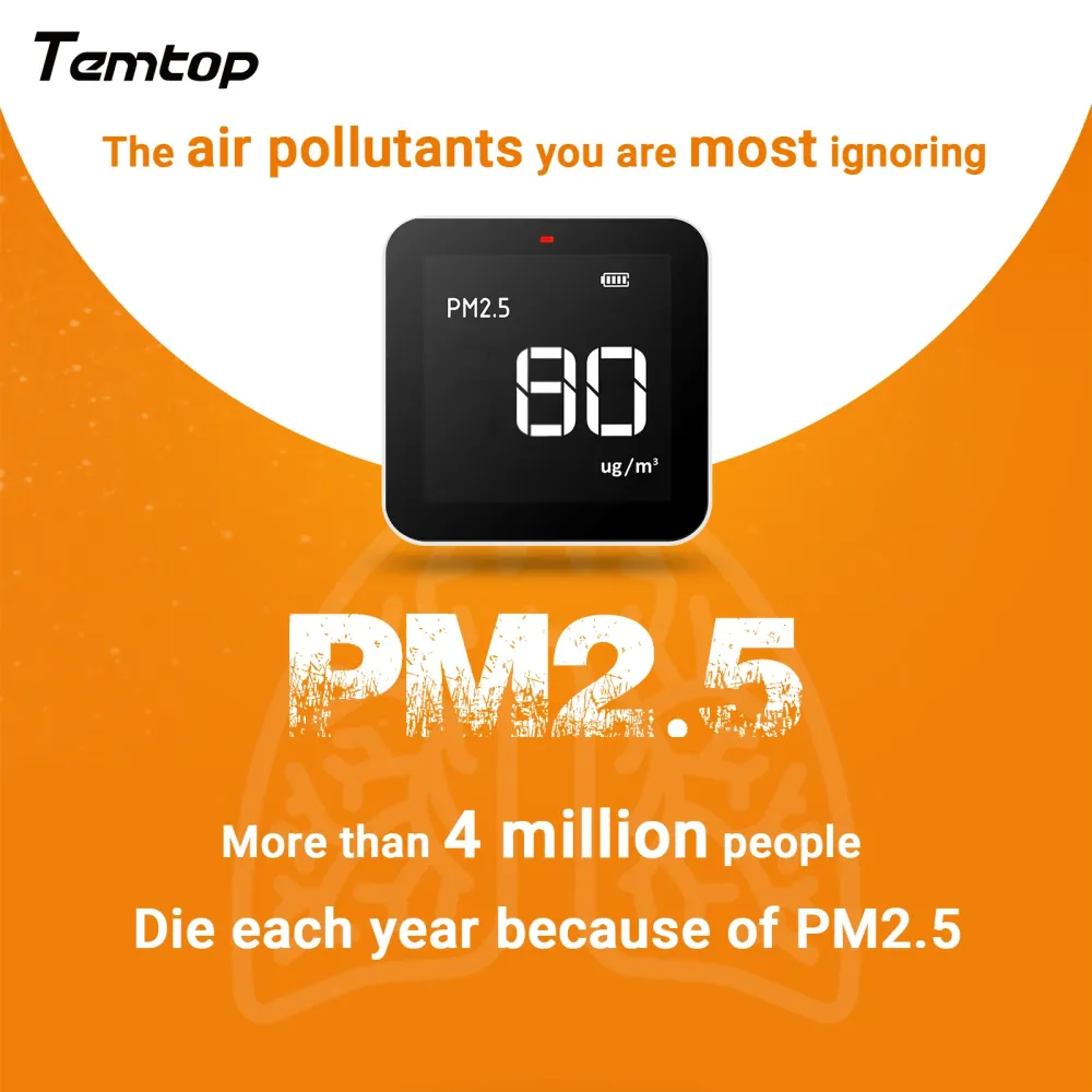 Monitor di qualità dell'aria Temtop M10, rilevatore di qualità dell'aria per PM2.5 HCHO TVOC AQI con display tempo reale,...