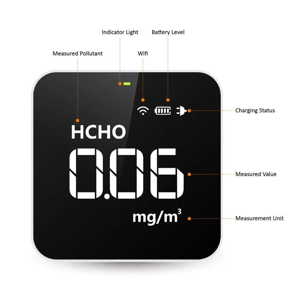 Temtop M10i Misuratore di monitoraggio della qualità dell'aria WiFi per PM2.5 TVOC AQI HCHO Rilevatore di formaldeide Regi...