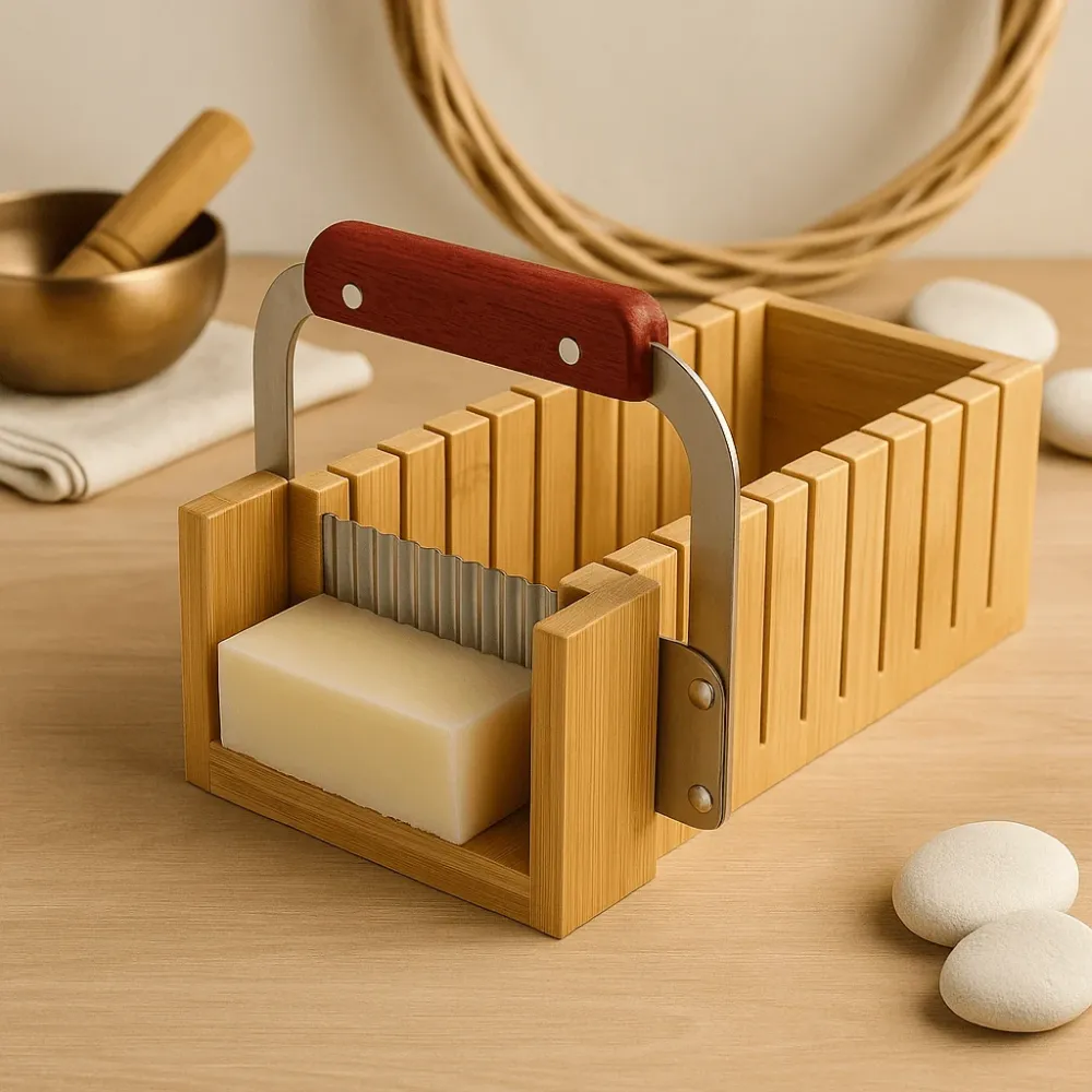 Tagliapane di Sapone 2 Pezzi Bambù Dritto e Ondulato