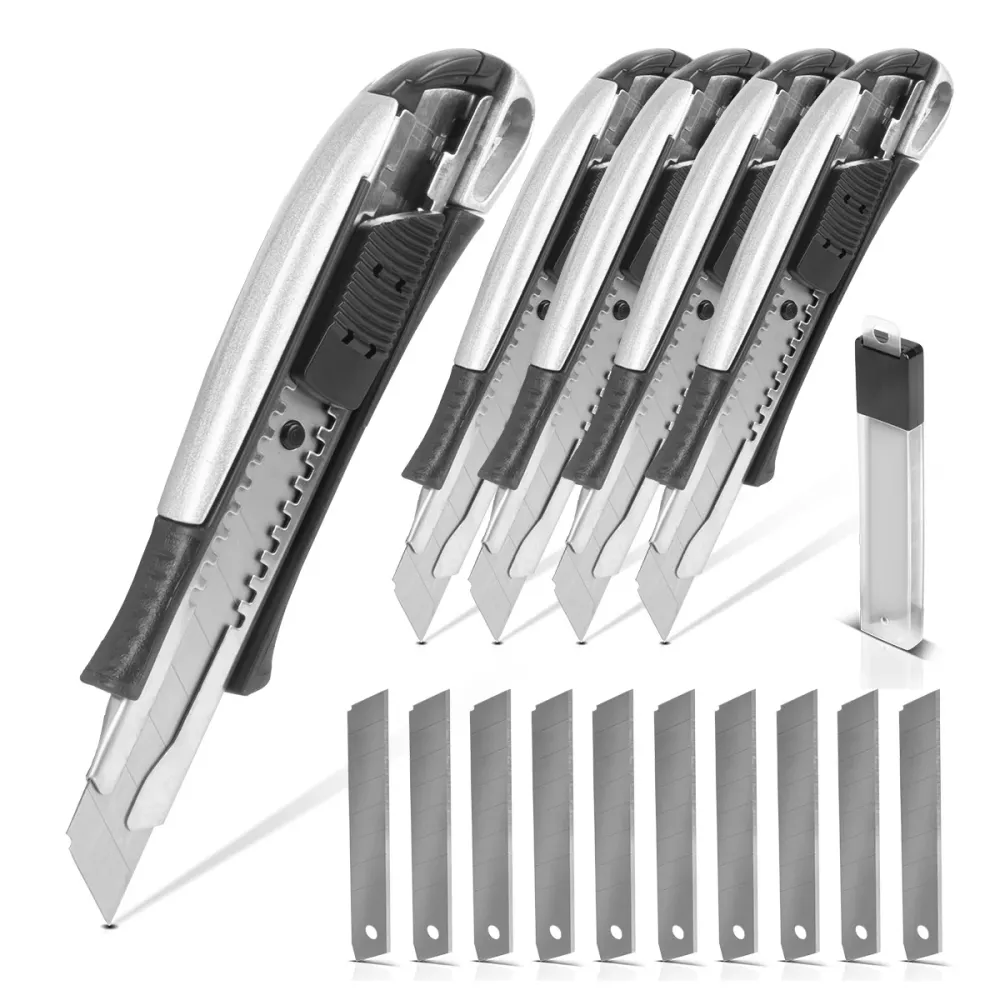 Steelworks Eccezionale Cutter Knife PCM-181 ST 5 Set con Blade ABRAGE da 18 mm Profite Profitte | Coltello da tappeto | Co...