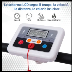 Easycomfort Tapis Roulant Elettrico Pieghevole per Allenamento Casa o Ufficio con Schermo LCD, 500W, Velocità Max 10km/h