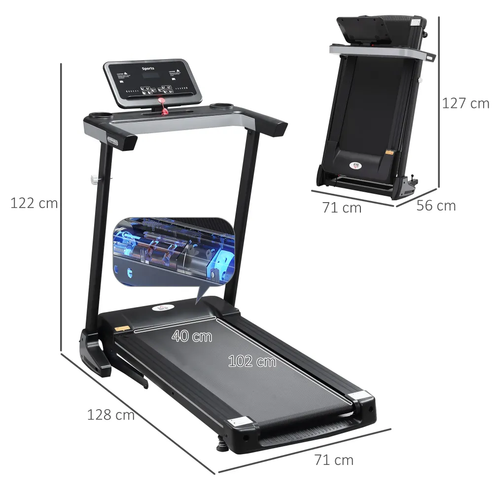 EASYCOMFORT Tapis Roulant Elettrico Pieghevole Salvaspazio, Tapis Roulant Professionle con 12 Programmi Preimpostati e Sch...