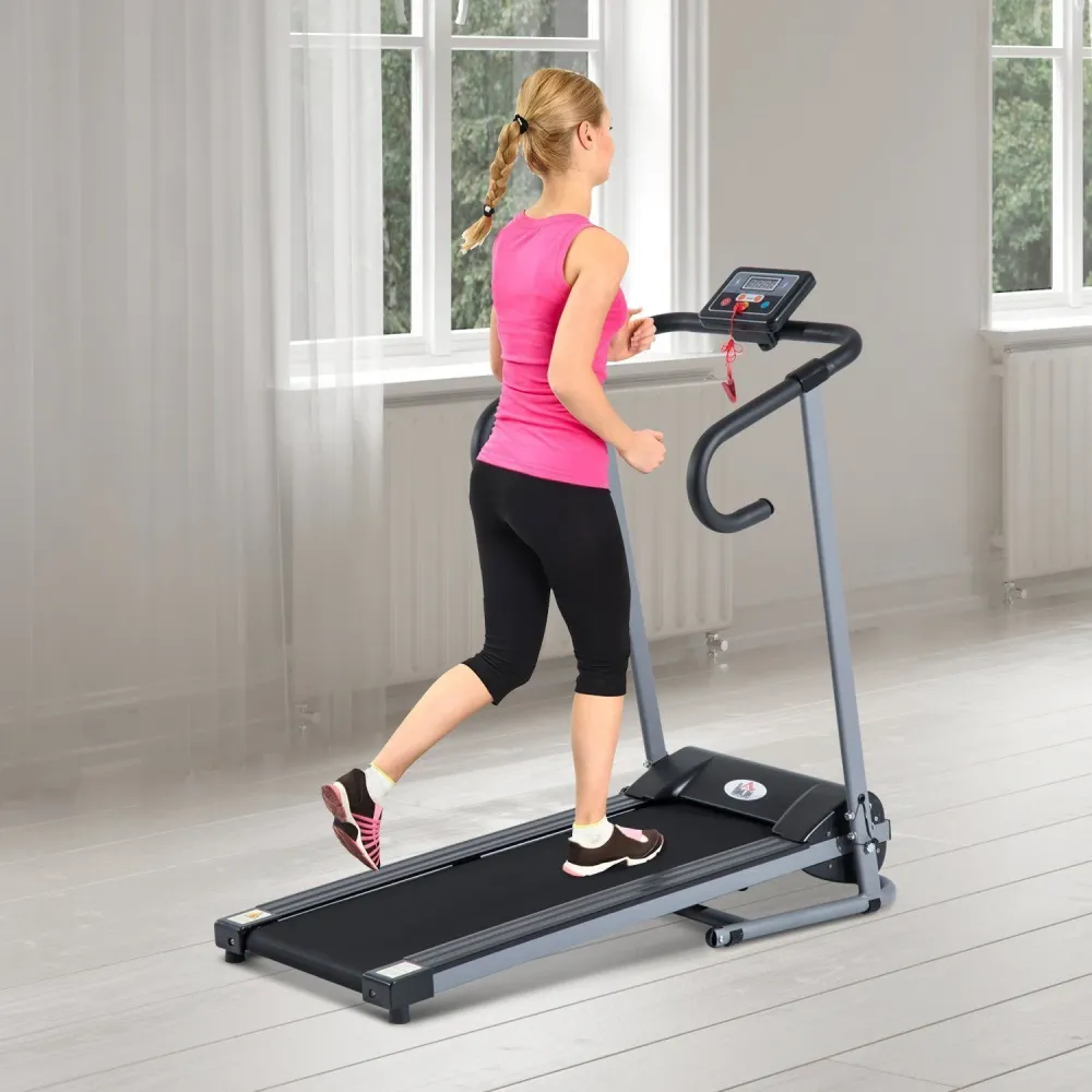EasyComfort Tapis Roulant Elettrico Pieghevole Salvaspazio e Silenzioso con Velocità Regolabile 1-10km/h e Schermo LCD, pe...