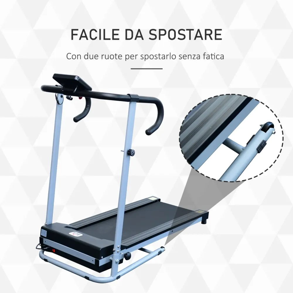 EasyComfort Tapis Roulant Elettrico Pieghevole Salvaspazio e Silenzioso con Velocità Regolabile 1-10km/h e Schermo LCD, pe...