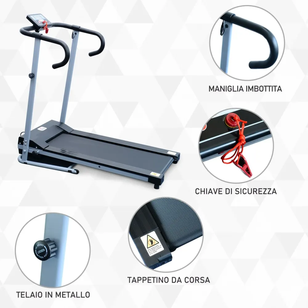 EasyComfort Tapis Roulant Elettrico Pieghevole Salvaspazio e Silenzioso con Velocità Regolabile 1-10km/h e Schermo LCD, pe...