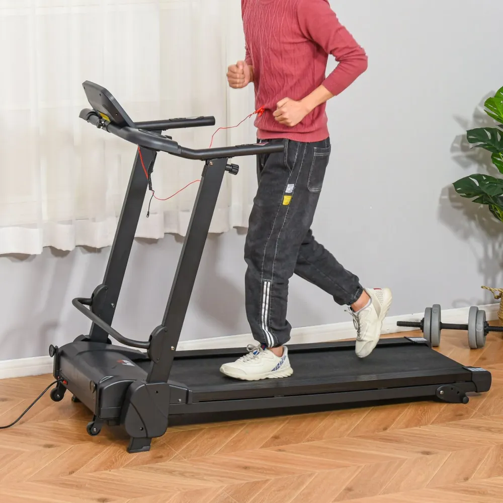 Easycomfort Tapis Roulant Elettrico Pieghevole Salvaspazio, Velocità 14km/h, Monitor LCD 5 Programmi e Presa USB, per Casa...