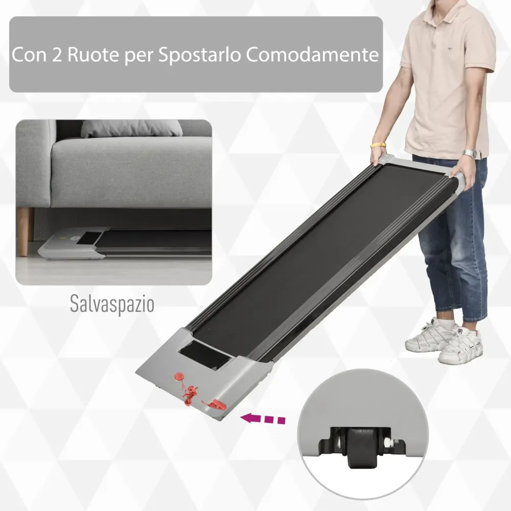 EASYCOMFORT Tapis Roulant Elettrico Senza Manubrio con Motore 500 W e 2 Ruote