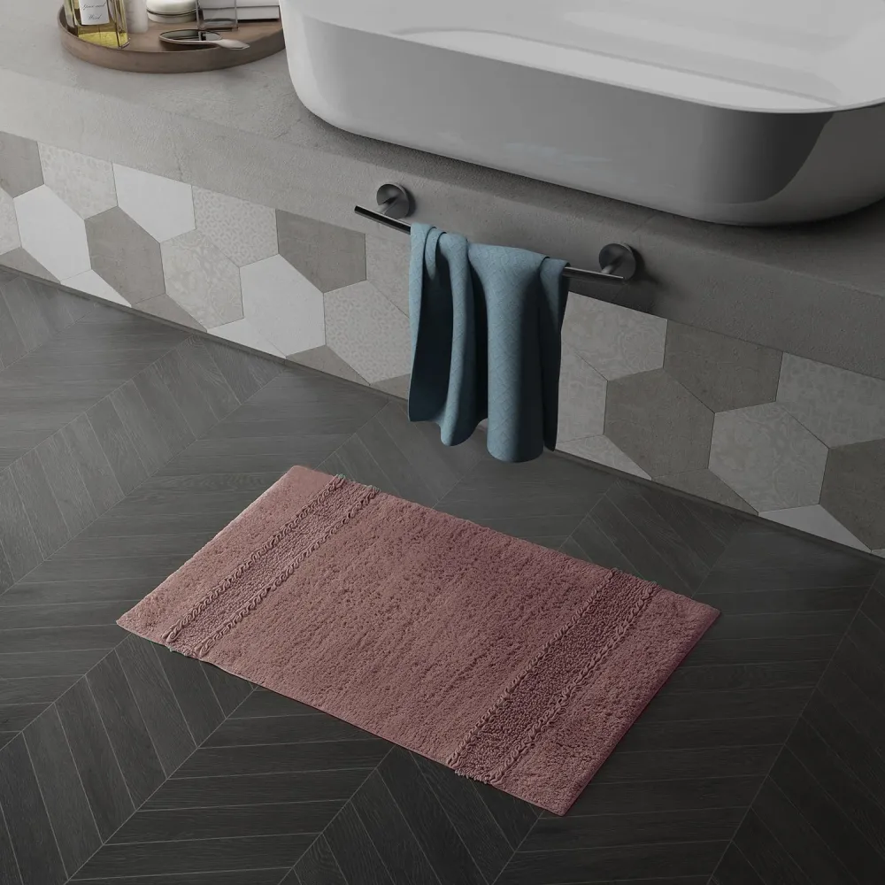 Tappeto bagno cotone con fondo antiscivolo modello Miss di Gedy - Finitura Rosa