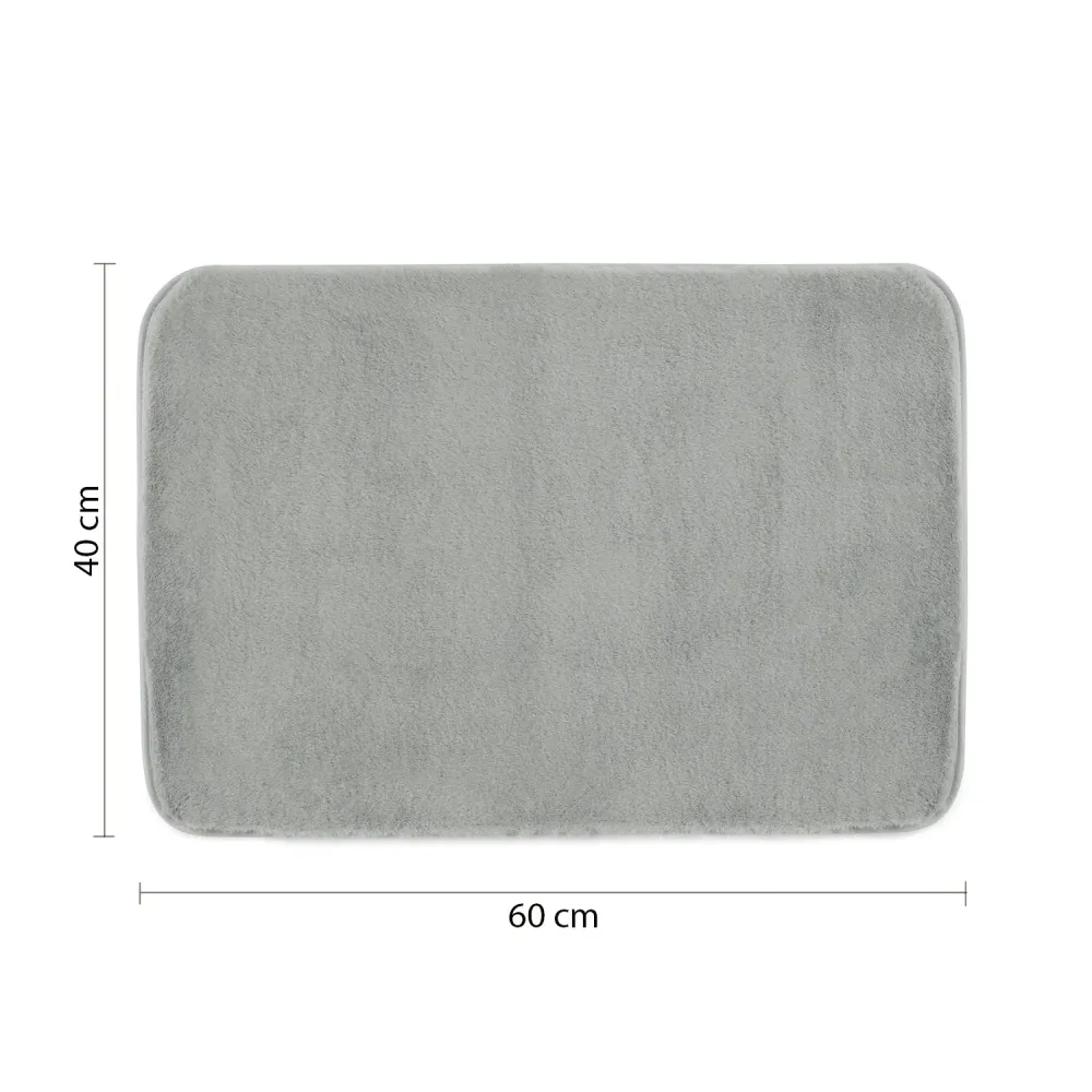 Tappeto bagno Dimensioni 40x60 cm collezione Fuzzy Gedy - Finitura Grigia