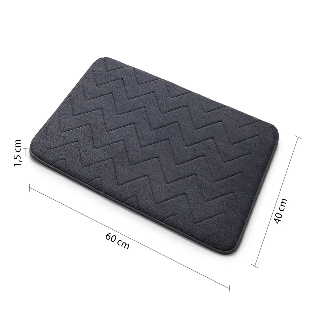 Tappeto bagno Dimensioni 40x60 memory foam con fondo antiscivolo modello Mousse di Gedy - Finitura Antracite