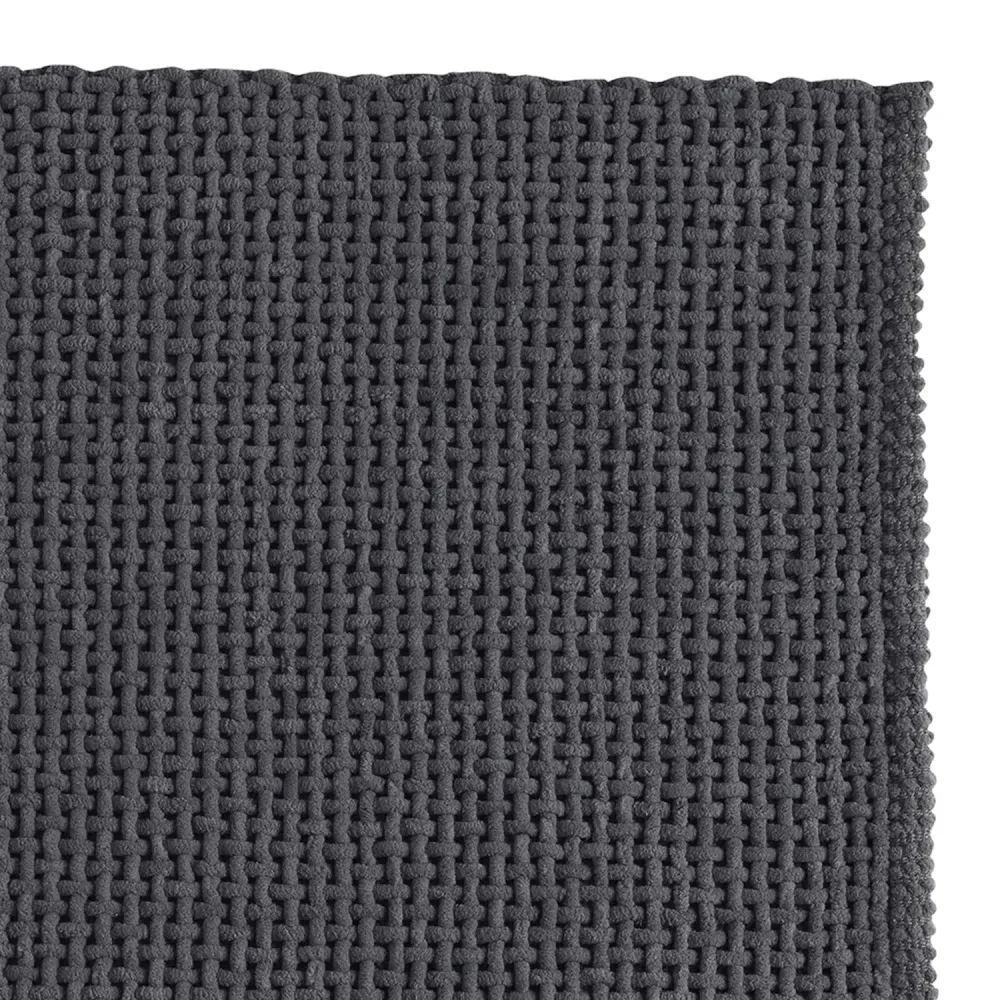 Tappeto bagno Dimensioni 50x50 cotone e poliestere con fondo antiscivolo Modello Knot di Gedy - Finitura Grigia