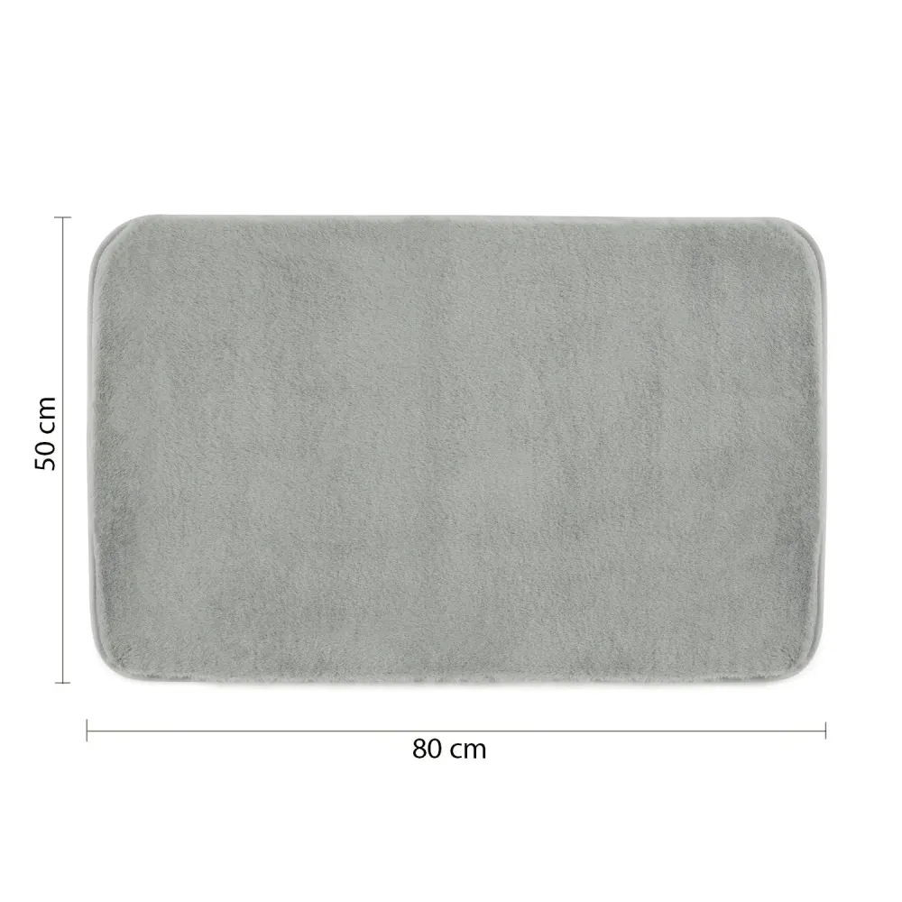 Tappeto bagno Dimensioni 50x80 cm collezione Fuzzy Gedy - Finitura Grigia