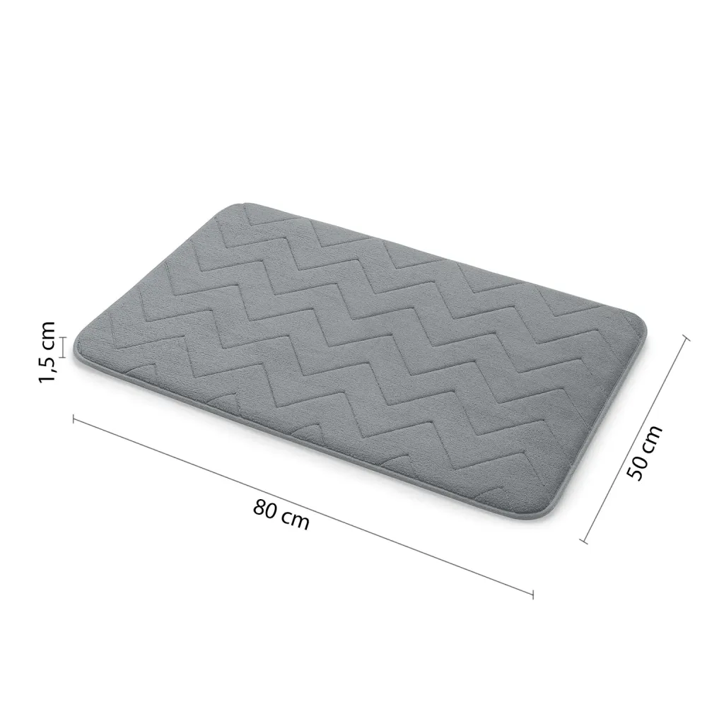 Tappeto bagno Misure 50x80 cm memory foam con fondo antiscivolo Serie Mousse Gedy - Finitura Grigia