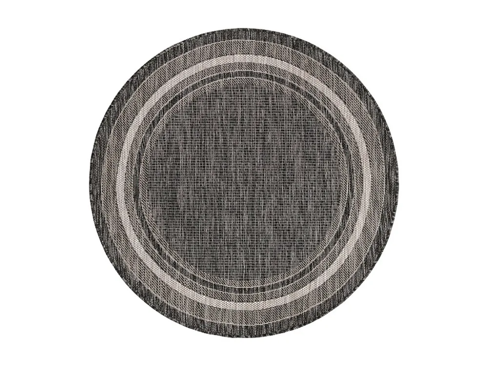 Design Moderno Tappeto Esterno - 122x122 - Nero - Tulum