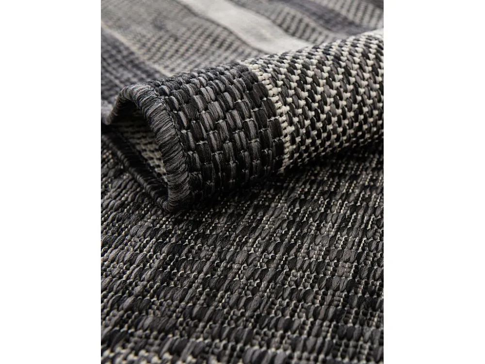 Design Moderno Tappeto Esterno - 122x122 - Nero - Tulum