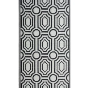 Design Moderno Tappeto da esterno nero 90 x 180 cm BIDAR