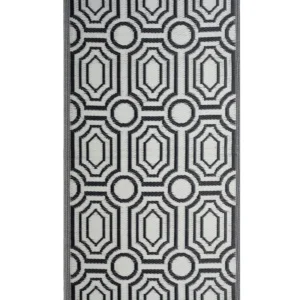Design Moderno Tappeto da esterno nero 90 x 180 cm BIDAR